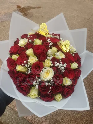 Exclusive Red and White Roses