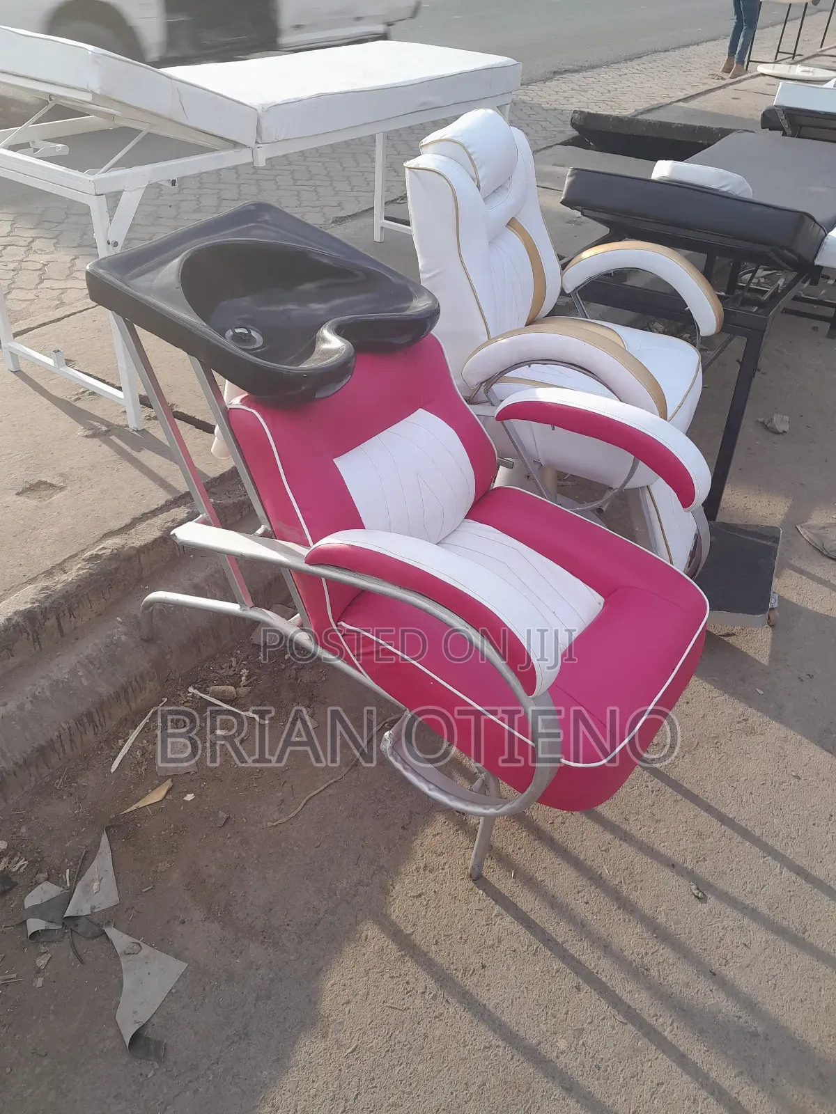White/Pink Saloon Seats