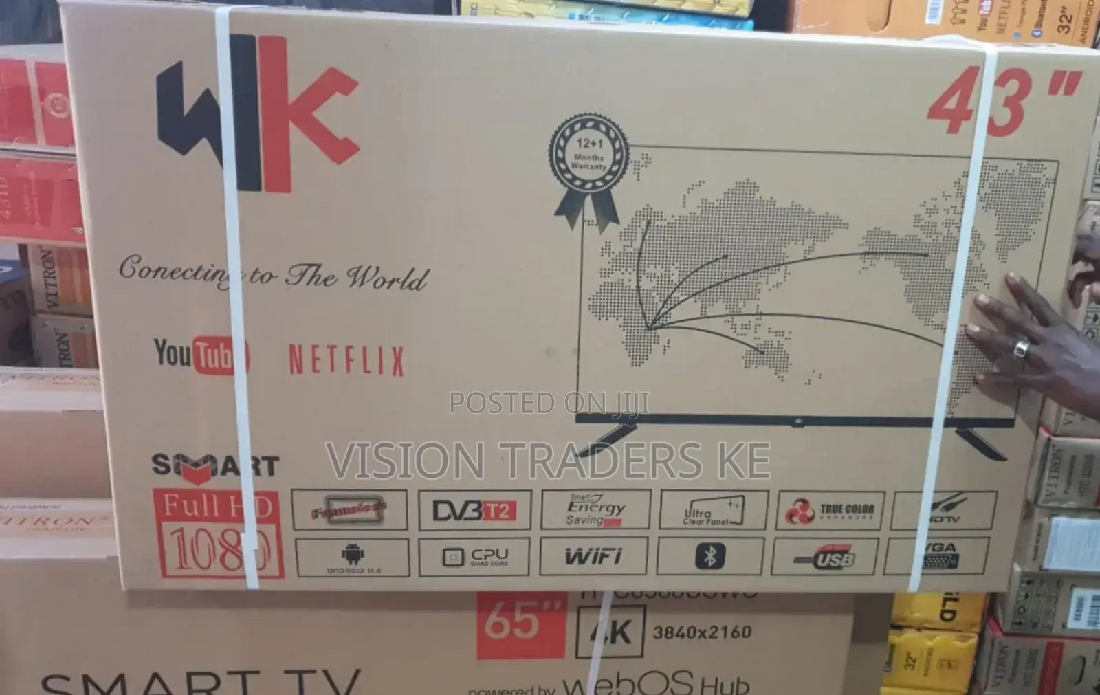 Wk 43 Inches Smart Android Frameless Tv With Bluetooth.