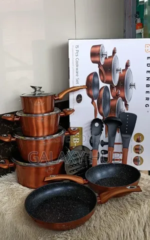 Brown Edenburg 15pcs Non Stick Cooking Pots And Pans