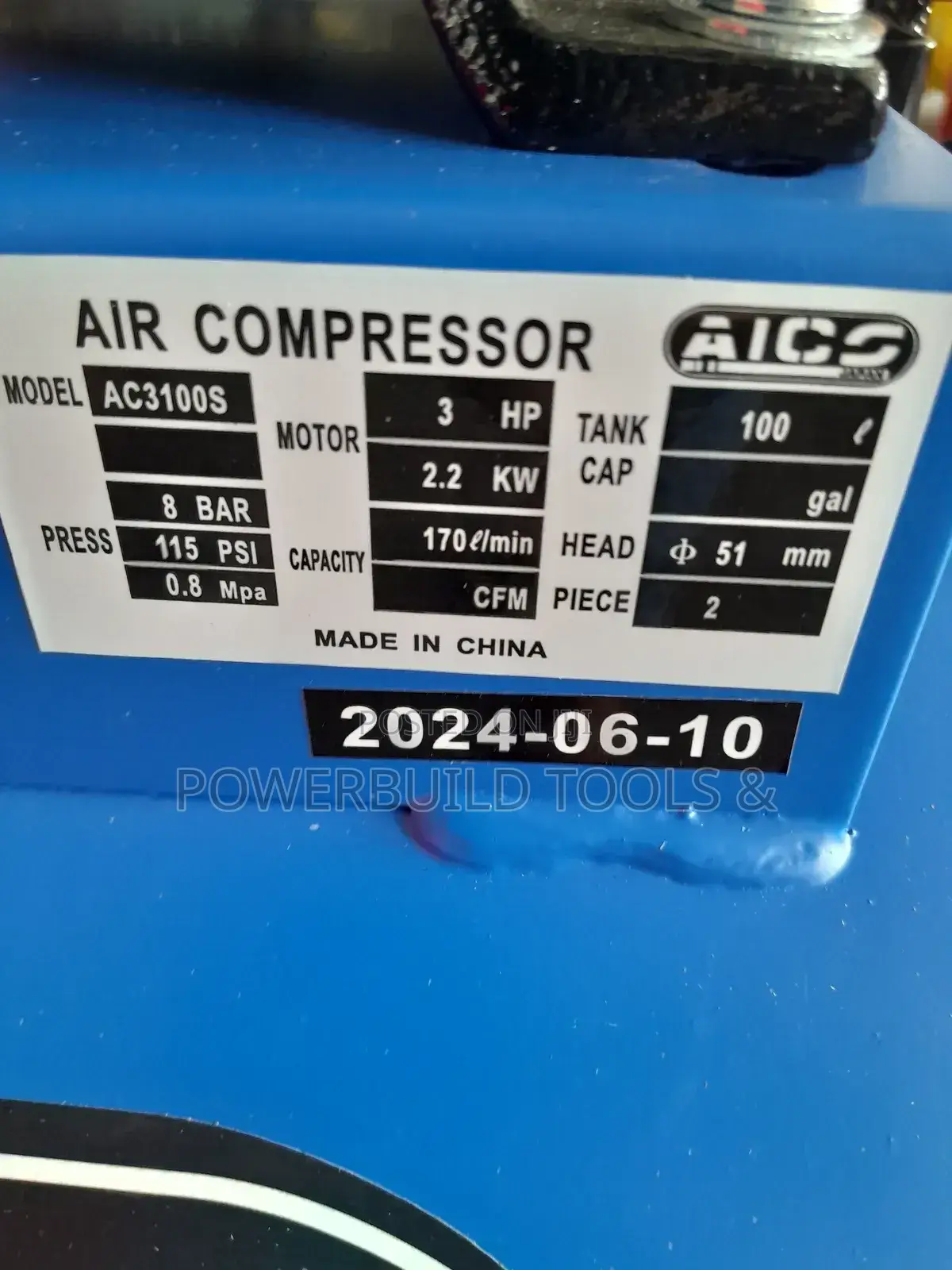 Aico 100L Belt Driven Compressor