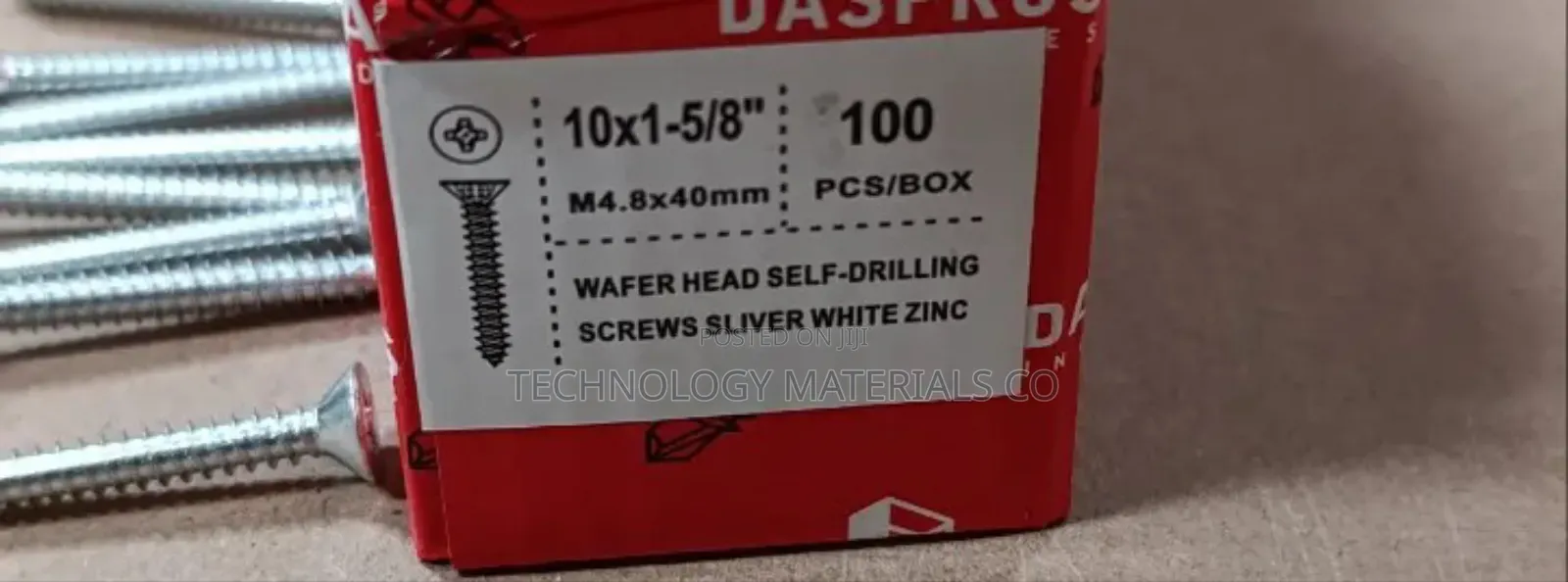Self Tapping Wall Plug Screw M4.8 * 40 Mm (100pcs/Packet).