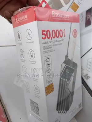 Power Bank.50000 Mah, Four Wired Output,Led BLG Light
