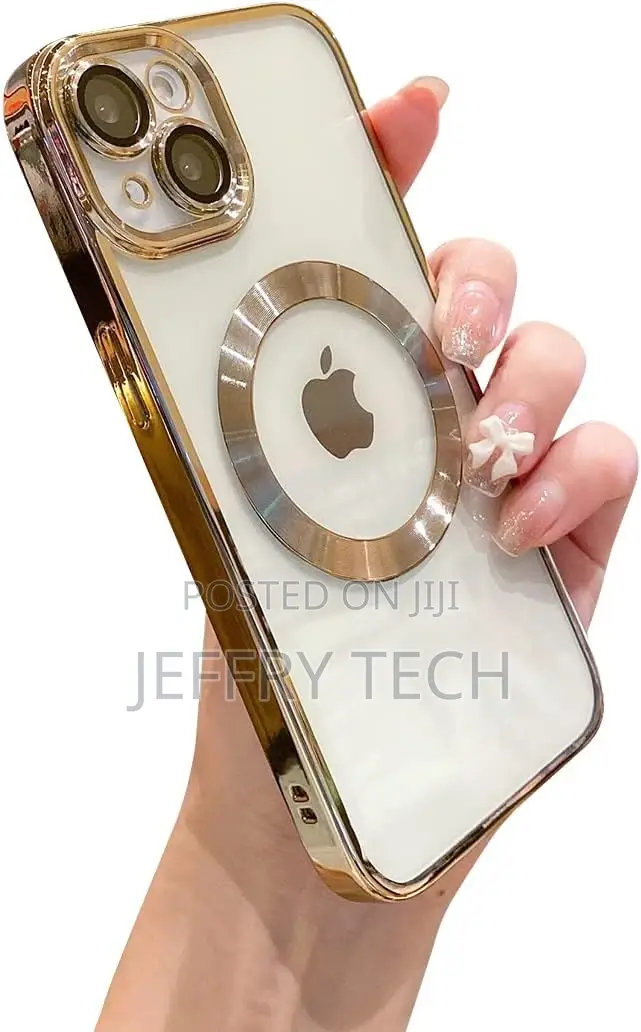 Goldiphone 14 Case Magnetic Clear With Camera Lens Protector