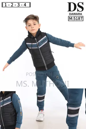 3 Piece Kids Tracksuits 6m to 3yrs Blue/Black