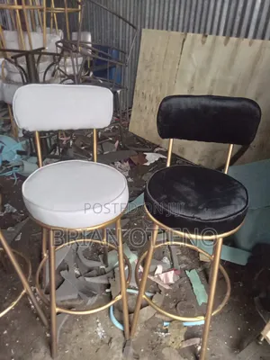 White and Black High Stool