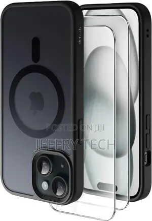 Black3 in 1 Magnetic Caseforiphone 15 2 Pack Screen Protetor