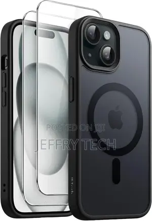 Black3 in 1 Magnetic Caseforiphone 15 2 Pack Screen Protetor