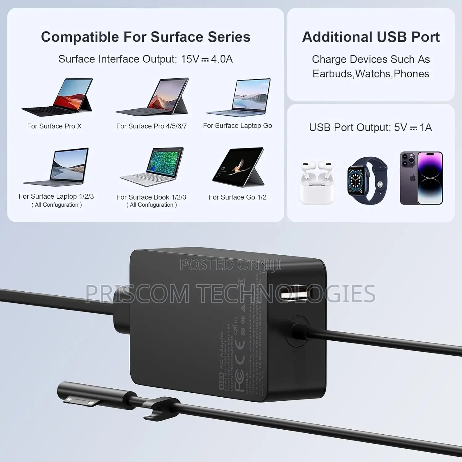 Adapter Power Charger for Microsoft Surface Pro 3 4 5 6