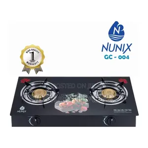 Nunix Gc-007 Auto Ignition Glass Tampered 2 Burner Cooker