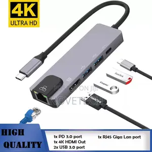 Multi-Function Type-C Hub HDMI USB3.0 LAN Ethernet Dock