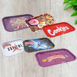 Large Metallic Rolling Tray