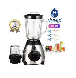 AK-500 Powerful 2 in 1 Blender With Glass Jar - 1.5L