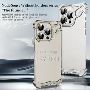 iPhone 15 Pro Max Frameless Metal Corner Pad Phone Case With