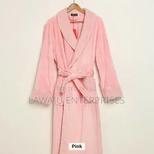 Waffle Collar Pink Bathrobe