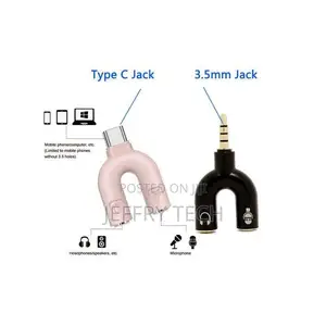 U Type Adapter Dual Type C3.5 MM Headphone Plug Audio Cables