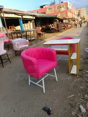 Manicure Set, Pink Seats and Marble Table ,