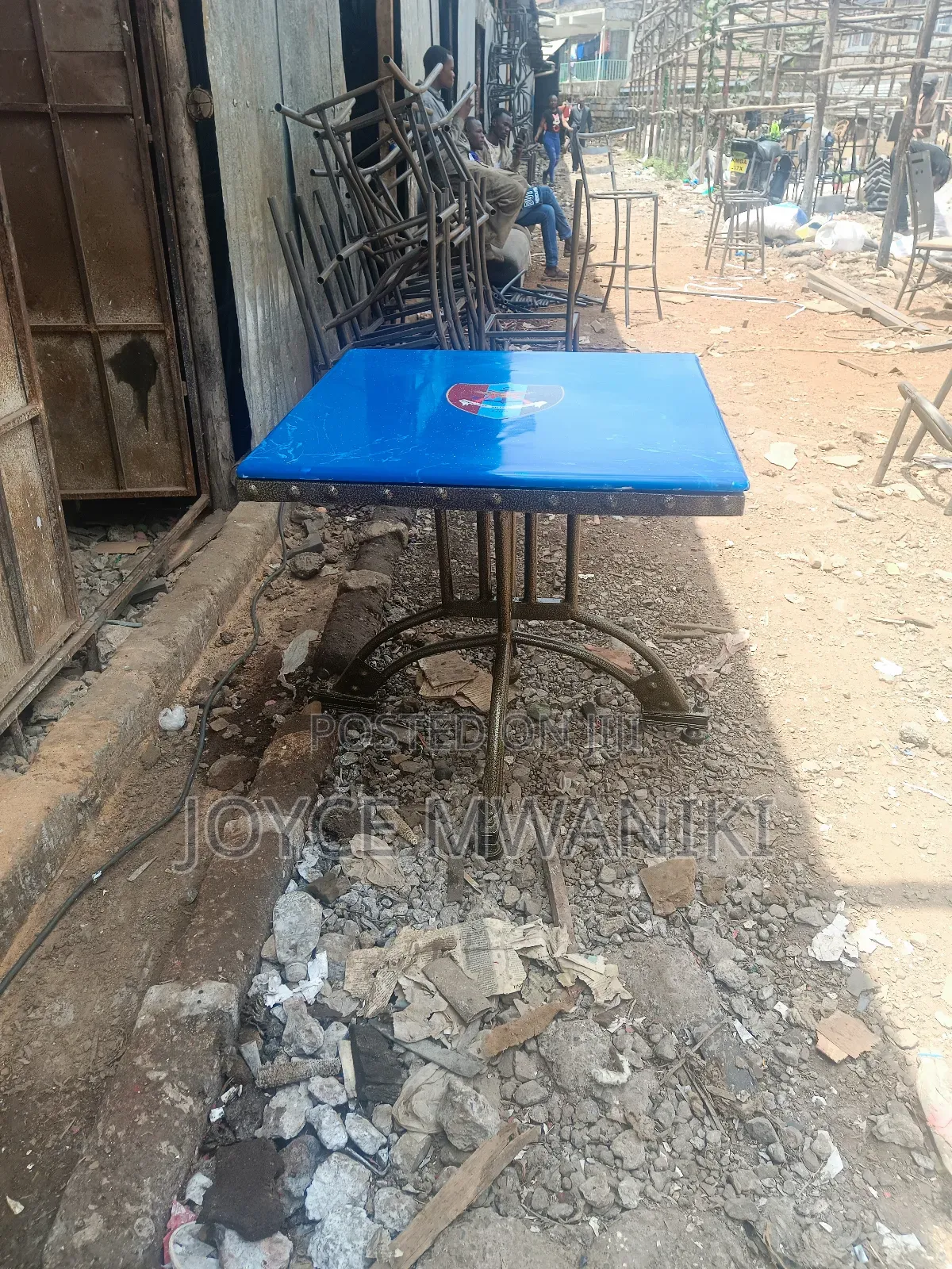 Restaurant Marble Table, Powder Coated New Design 