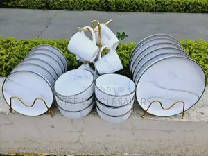 *24pc NEW Marble Finish Ceramic Dinner Set*