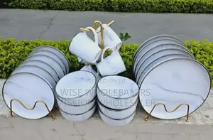 *24pc NEW Marble Finish Ceramic Dinner Set* "