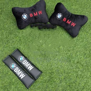 BMW Branded Neck Pillow With Safety Belt Cover