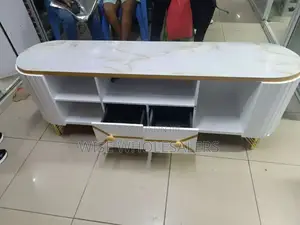 White ,Gold Themed Tv Stand *
