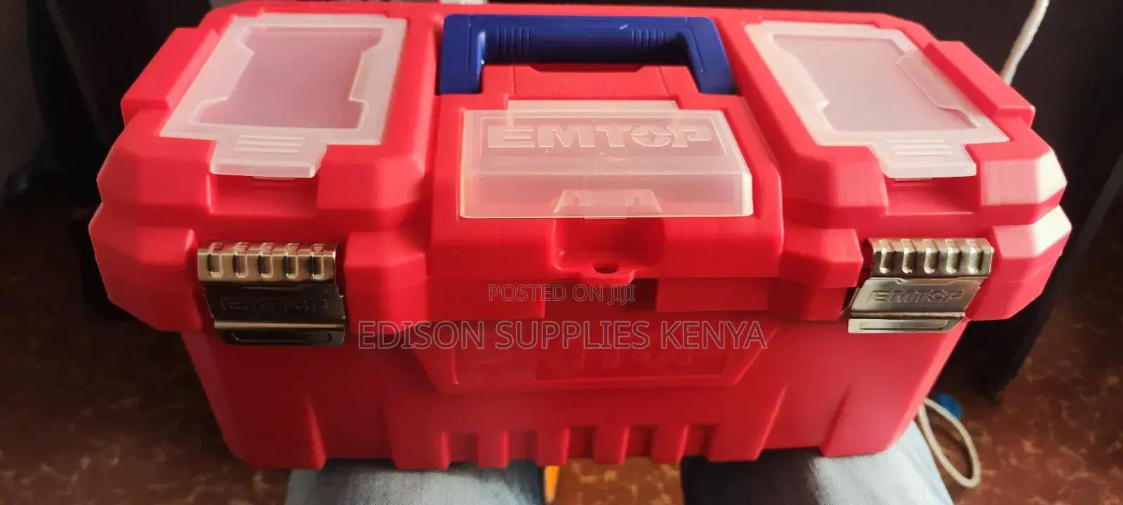Tool Box 17 Inch Emtop Plastic Toolbox 17" Metallic Clips
