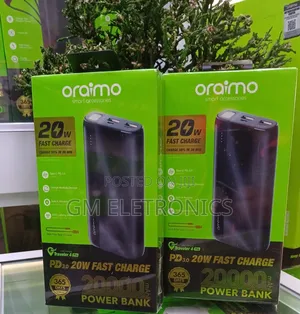Oraimo Traveler 4 Pro 20000mah 20w Power Bank.(Black)