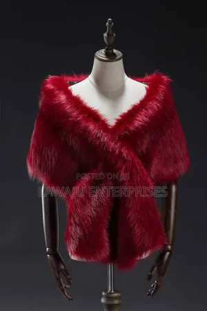 Maroon Faux Fur Shawl