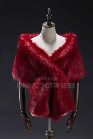 Maroon Faux Fur Shawl