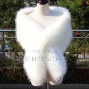 White Faux Fur Shawl