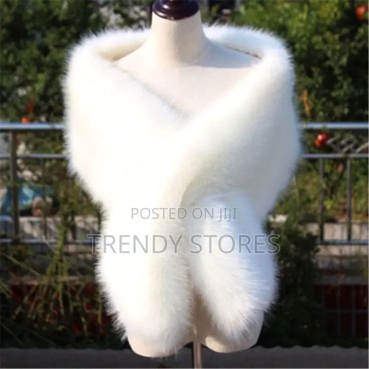 White Faux Fur Shawl
