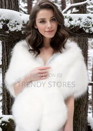 White Faux Fur Shawl