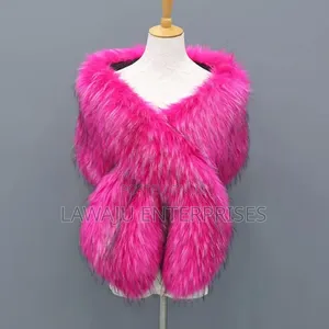 Hot Pink Faux Fur Shawl