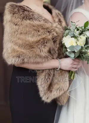 Brown Faux Fur Shawl