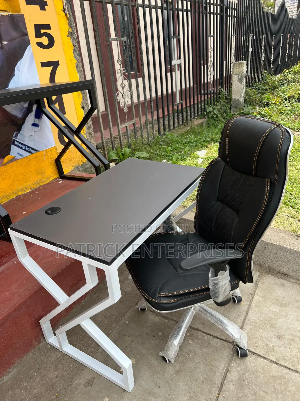 1.2 MTR Metallic Study/Office Desk Plus Executive Chair