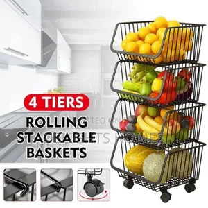 Metallic 4 Layer Trolley Mesh Rack(Pa)