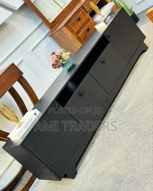 Luxurious Black Tv Cabinet/Stand (6ft)