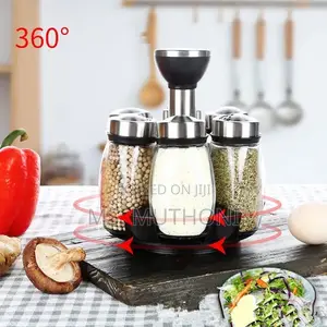 *Rotating Seasoning Glass Jar Storage Set*