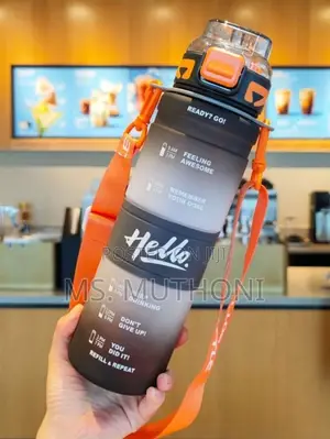 1l Hello Motivational Outdoor Water Bottle