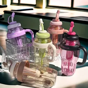 1200ml Cute Water Bottle With Straw