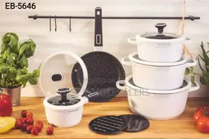 Edenberg 12pcs Set Matt White + Black Color Handle