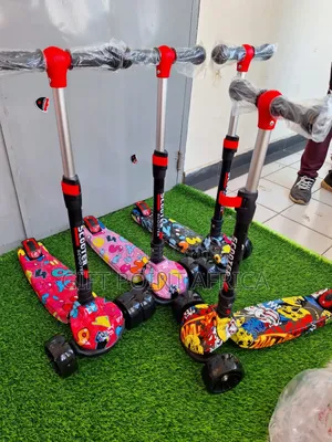 Metallic Adjustable 3 Wheels Scooters for Kids With Music