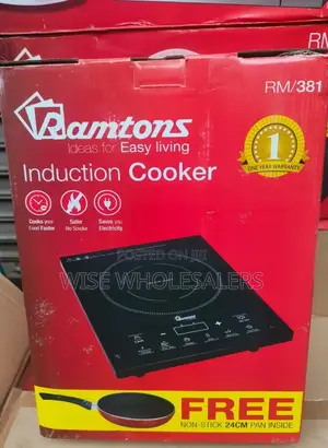Ramtons Induction Cooker +Free Non Stick 24 Cm Pan Inside
