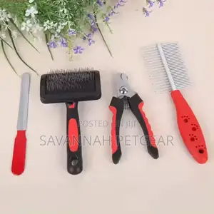 Grooming Kit for Dogs Cats 4pieces Set Double Aided Brush