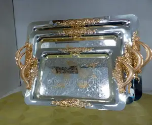  *3pcs Golden Heavy Duty Stainless Trays