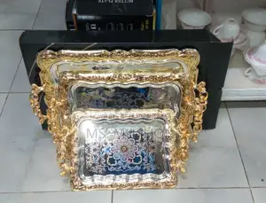  *3pcs Golden Heavy Duty Stainless Trays