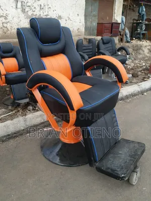 Blue/ Orange Base Kinyozi Chairs