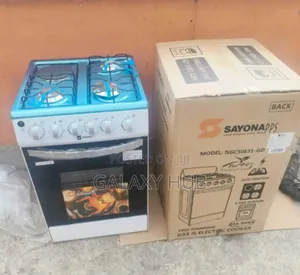 White Sayona 3+1 Electric Plate Standing Cooker Gas Oven