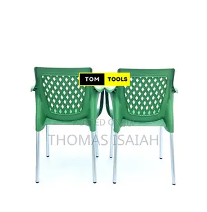 2pcs Jungle Green Strong Comfortable Plastic Chair With Meta